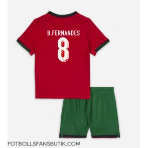 Portugal Bruno Fernandes #8 Replika Hemmatröja Barn EM 2024 Kortärmad (+ Korta byxor)